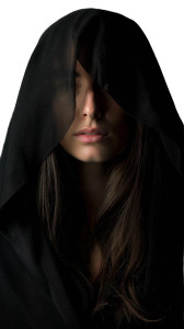 Mysterious Cloaked Woman Vinyl Car Decal Sticker – Waterproof & UV-Resistant 8"