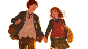 Anime Couple Sunset Vinyl Car Decal Sticker – Waterproof & UV-Resistant 8"