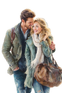 Winter Romance Duo Vinyl Car Decal Sticker – Waterproof & UV-Resistant 8"