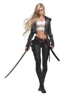 Sci-Fi Warrior Woman Vinyl Car Decal Sticker – Waterproof & UV-Resistant 8"