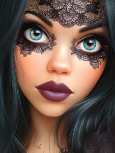 Gothic Beauty Portrait V3 Vinyl Car Decal Sticker – Waterproof & UV-Resistant 8"