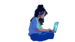 Studying Anime Girl Vinyl Car Decal Sticker – Waterproof & UV-Resistant 8" Studying Anime Girl Vinyl Car Decal Sticker – Waterproof & UV-Resistant 8"