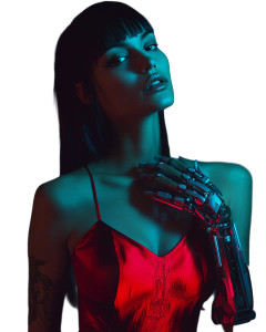 Robotic Elegance Vinyl Car Decal Sticker – Waterproof & UV-Resistant 8"