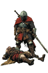 Medieval Betrayal Scene Vinyl Car Decal Sticker – Waterproof & UV-Resistant 8"