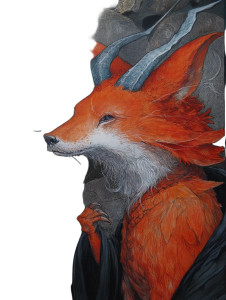 Fantastical Yokai Creature Vinyl Car Decal Sticker – Waterproof & UV-Resistant 8"