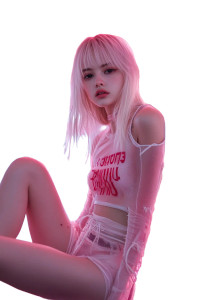 Cyberpunk Girl V7 Vinyl Car Decal Sticker – Waterproof & UV-Resistant 8"