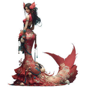 Artgerm Style Mermaid Vinyl Car Decal Sticker – Waterproof & UV-Resistant 8"