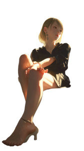 Girl On Sofa V2 Vinyl Car Decal Sticker – Waterproof & UV-Resistant 8"