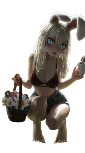 Easter Bunny Woman Vinyl Car Decal Sticker – Waterproof & UV-Resistant 8"