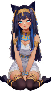 Egyptian Cat Girl Vinyl Car Decal Sticker – Waterproof & UV-Resistant 8"