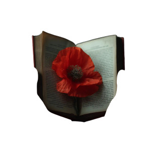 Book With Poppy Vinyl Car Decal Sticker – Waterproof & UV-Resistant 8"