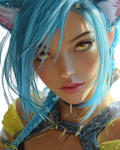 Fantasy Cat-Eared Girl Vinyl Car Decal Sticker – Waterproof & UV-Resistant 8"