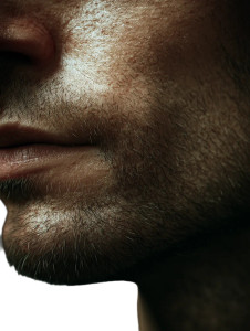 Rugged Masculine Chin Vinyl Car Decal Sticker – Waterproof & UV-Resistant 8"