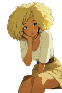 Anime African Girl Vinyl Car Decal Sticker – Waterproof & UV-Resistant 8"