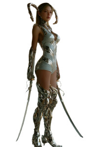 Armored Blonde Warrior V3 Vinyl Car Decal Sticker – Waterproof & UV-Resistant 8"