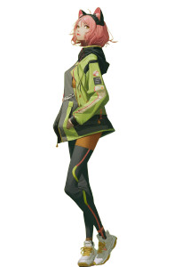 Anime Techwear Catgirl Vinyl Car Decal Sticker – Waterproof & UV-Resistant 8"