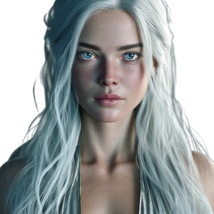 Ethereal Silver Woman Vinyl Car Decal Sticker – Waterproof & UV-Resistant 8"