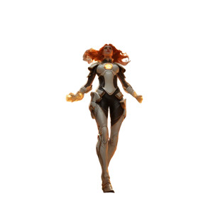 Fiery Warrior Goddess Vinyl Car Decal Sticker – Waterproof & UV-Resistant 8"