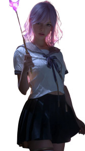 Magical Girl Portrait Vinyl Car Decal Sticker – Waterproof & UV-Resistant 8"