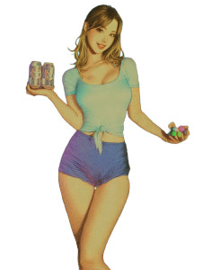 Retro Beach Woman V4 Vinyl Car Decal Sticker – Waterproof & UV-Resistant 8"