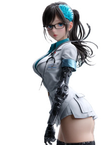 Cute Scientist Maintaining Robot Vinyl Car Decal Sticker – Waterproof & UV-Resistant 8"