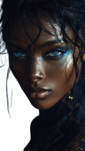 Mystical Blue Portrait Vinyl Car Decal Sticker – Waterproof & UV-Resistant 8"