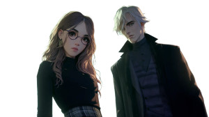 Gothic Vampire Duo Vinyl Car Decal Sticker – Waterproof & UV-Resistant 8"