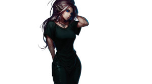 Purple-Haired Warrior V2 Vinyl Car Decal Sticker – Waterproof & UV-Resistant 8"