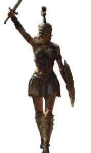 Roman Warrior Woman Vinyl Car Decal Sticker – Waterproof & UV-Resistant 8"