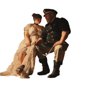 Couple With Leash Vinyl Car Decal Sticker – Waterproof & UV-Resistant 8"