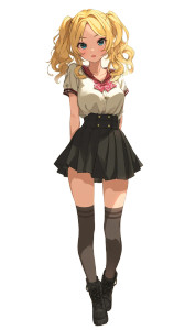 Anime School Girl V13 Vinyl Car Decal Sticker – Waterproof & UV-Resistant 8"