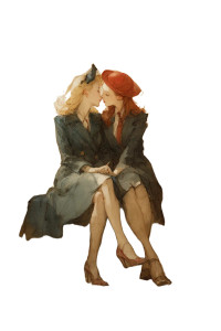 1940S Girlfriends Kiss V2 Vinyl Car Decal Sticker – Waterproof & UV-Resistant 8"