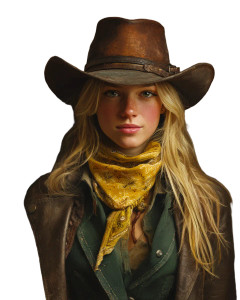 Blonde Cowgirl Portrait V2 Vinyl Car Decal Sticker – Waterproof & UV-Resistant 8"