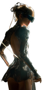 Cyber Mech Girl Vinyl Car Decal Sticker – Waterproof & UV-Resistant 8"