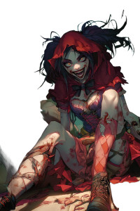 Zombie Red Riding Hood Vinyl Car Decal Sticker – Waterproof & UV-Resistant 