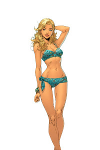 Gorgeous Blonde Beachwear Vinyl Car Decal Sticker – Waterproof & UV-Resistant 8"