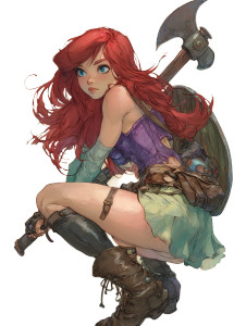 Ariel Warrior Portrait Vinyl Car Decal Sticker – Waterproof & UV-Resistant 8"