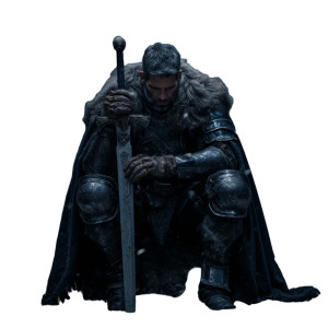 Lone Medieval Knight Vinyl Car Decal Sticker – Waterproof & UV-Resistant 8"