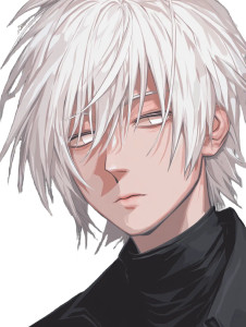 Anime White-Haired Boy Vinyl Car Decal Sticker – Waterproof & UV-Resistant 8"