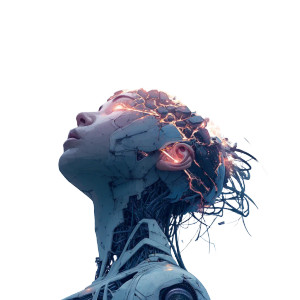 Fractured Android Queen Vinyl Car Decal Sticker – Waterproof & UV-Resistant 8"