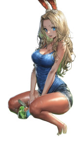 Easter Bunny Girl Vinyl Car Decal Sticker – Waterproof & UV-Resistant 8"