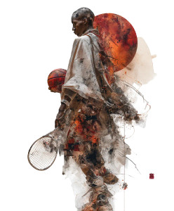 Athlete With Equipment Vinyl Car Decal Sticker – Waterproof & UV-Resistant 8"