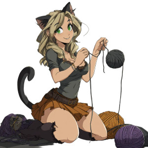Catgirl With Yarn Vinyl Car Decal Sticker – Waterproof & UV-Resistant 8" Catgirl With Yarn Vinyl Car Decal Sticker – Waterproof & UV-Resistant 8"