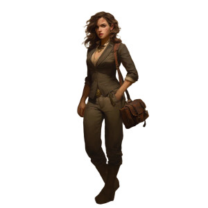 1920S Female Adventurer Vinyl Car Decal Sticker – Waterproof & UV-Resistant 8"