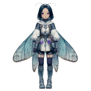 Fantasy Moth Cleric Vinyl Car Decal Sticker – Waterproof & UV-Resistant 8"