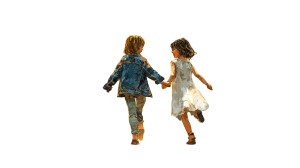 Smiling Girls Walking Vinyl Car Decal Sticker – Waterproof & UV-Resistant 8"