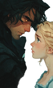 Enigmatic Lovers' Gaze Vinyl Car Decal Sticker – Waterproof & UV-Resistant 8"