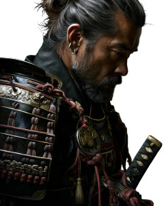 Samurai Portrait V20 Vinyl Car Decal Sticker – Waterproof & UV-Resistant 8"