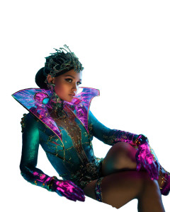 Cyberpunk Crystal Queen Vinyl Car Decal Sticker – Waterproof & UV-Resistant 8"