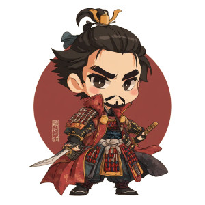 Chibi Nobunaga Vinyl Car Decal Sticker – Waterproof & UV-Resistant 8"